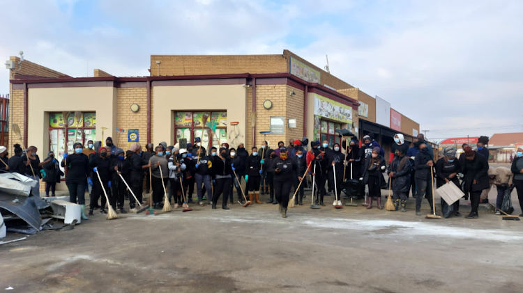 Thabo Tsotetsi and his community in Ebony Park came together to clean up one of the shopping centres damaged by looters.