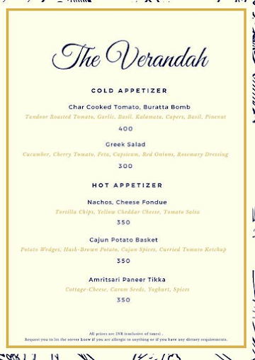 The Verandah - Holiday Inn Express & Suites menu 