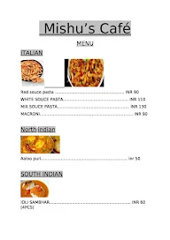 Mishu's Cafe menu 1