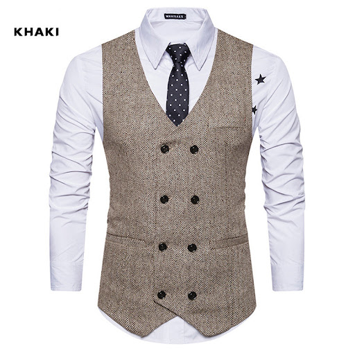 Title 4, Mens woolen double breasted vest, stylish warm...
