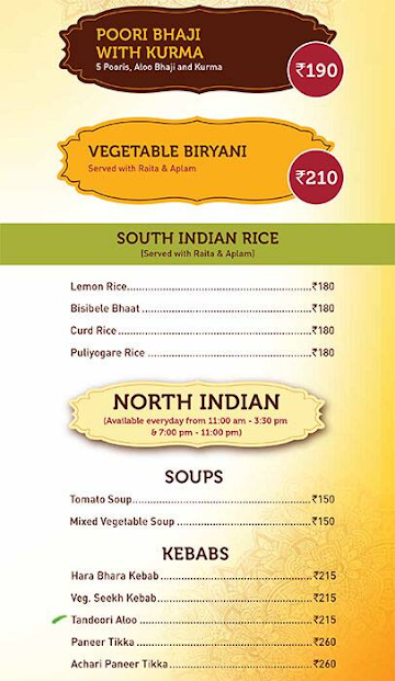 Sagar Ratna menu 