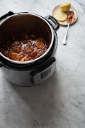 Lamb knuckle bredie with white beans cooked in an instant pot. 