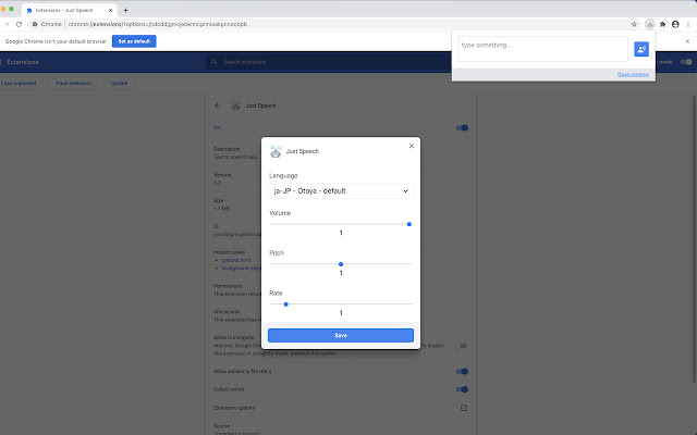 Just Speech chrome extension