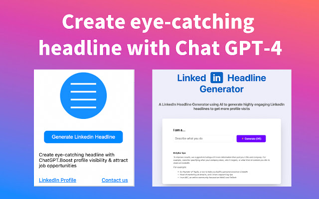 LinkedIn Headline Generator by ChatGPT