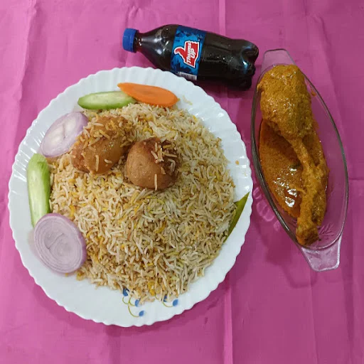 Aloo Biryani, Chicken Kasa (2 Pcs), Cold Drinks 250 Ml (1 Pc)