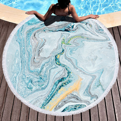 Title 2, Factory Direct Round Printed Beach Towels, Micr...