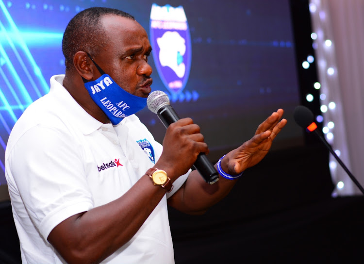 AFC Leopards chair Dan Shikanda fields questions during the Launch of Betsafe operations.