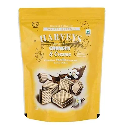 Harveys Crunchy & Creame Wafers Vanilla Pouch 110 Gm