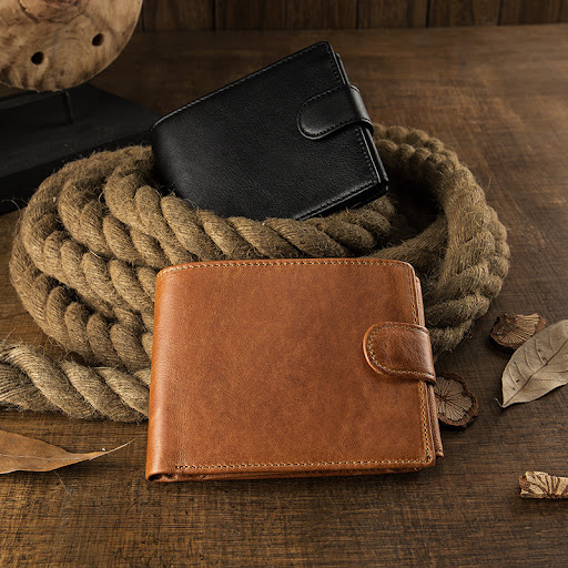 Title 1, Multifunctional Mens Short Leather Wallet. Sec...