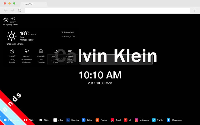 Calvin klein pop brand HD new tab page theme