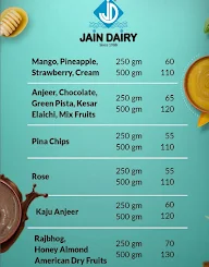 Jain Dairy menu 1