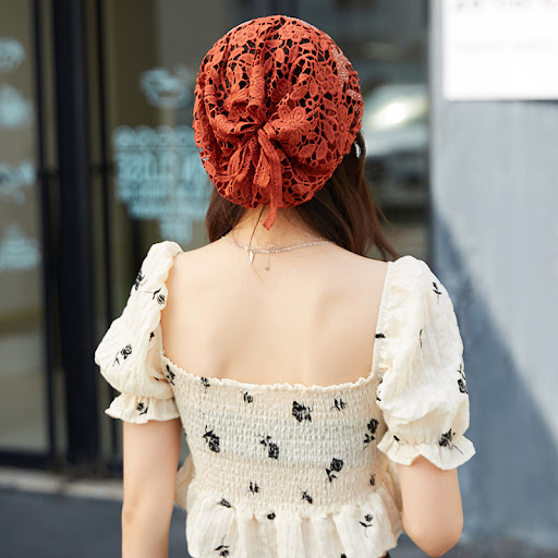 Title 7, Hat Female Ethnic Style Flower Hat Hollow Singl...