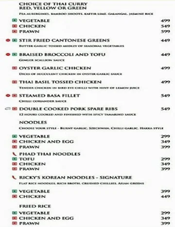 Italian Toscana Restaurant menu 