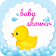 Uitnodiging voor baby shower icon