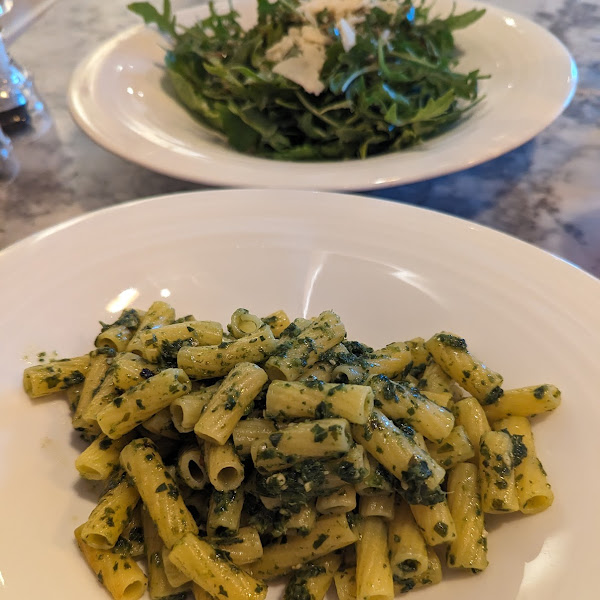 Pearo Pasta, Rocket and Parmesan Salad, Sicilian Olives