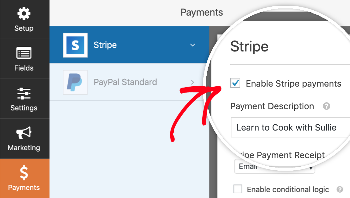 Enable stripe payments with WPForms | stripe addon with wpforms