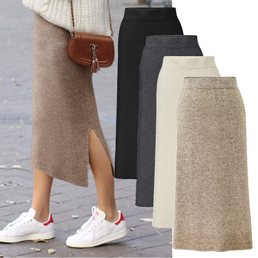 Title 4, Plus Size Mid Length High-Waist Thickened Split...