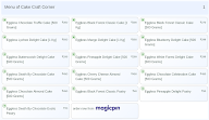 Cake Craft Corner menu 1