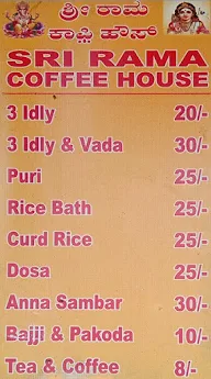 Sri Rama Coffee Shop menu 1