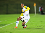 Bafana Bafana and Mamelodi Sundowns right wing fullback Thapelo Morena releases a pass during an Absa Premiership match away against Lamontville Golden Arrows at Princess Magogo Stadium in Durban on September 19 2018.