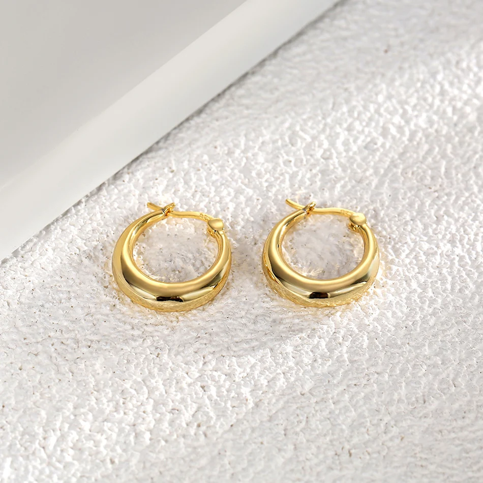 Boucles d'oreilles géométriques pour femmes, simples et gracieuses, avec aiguille en argent, parfaites pour un look quotidien élégant.