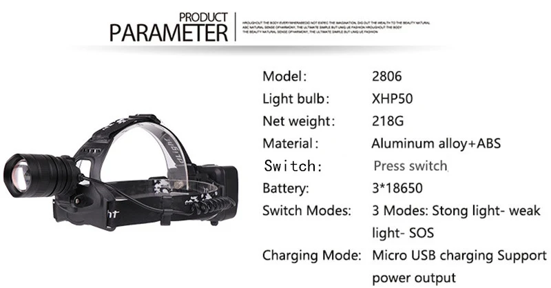 Faro XHP50 Exterior Potente Iluminación Larga Duración Impermeable Luz Fuerte para Senderismo, Camping, Caza y Actividades al Aire Libre