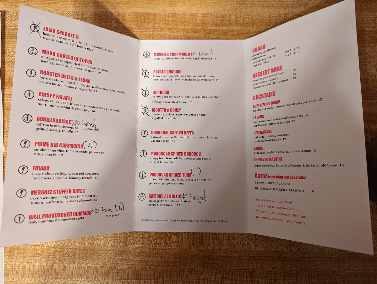 Abigail Street gluten-free menu