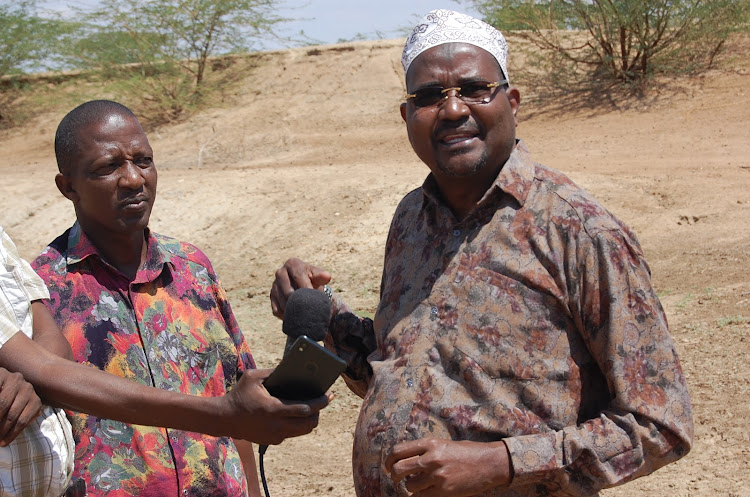 Bura MP Ali Wario in Garissa town after touring the stalled project in Dirime