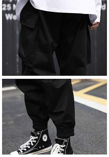 Title 4, Mens Workwear Solid Color Pants, Trendy Loose ...