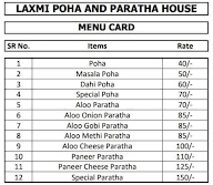 Laxmi Poha And Paratha House menu 1