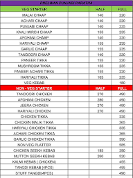 Pahalwan Punjabi Paratha menu 1