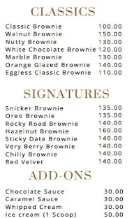 The Brownie Circles menu 2