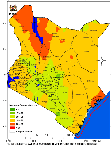 Most parts of the country is expected to be sunny and dry this week.