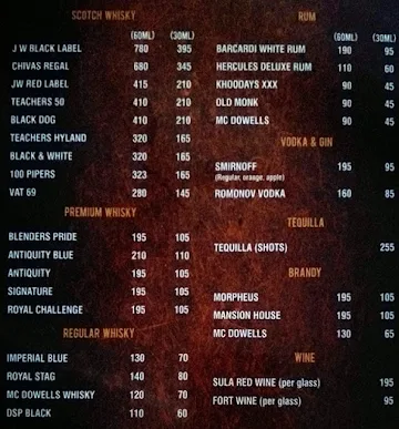 Vaishnavi Palace menu 