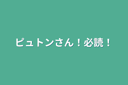 ピュトンさん！必読！