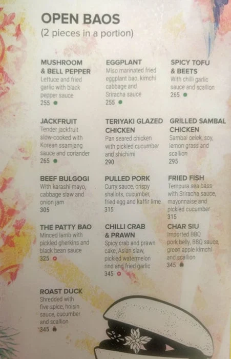 The Fatty Bao - Asian Gastro Bar menu 