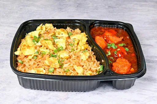 Egg Fried Rice With Chilli Chicken Gravy