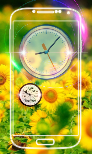 Sunflower Clock Live Wallpaper