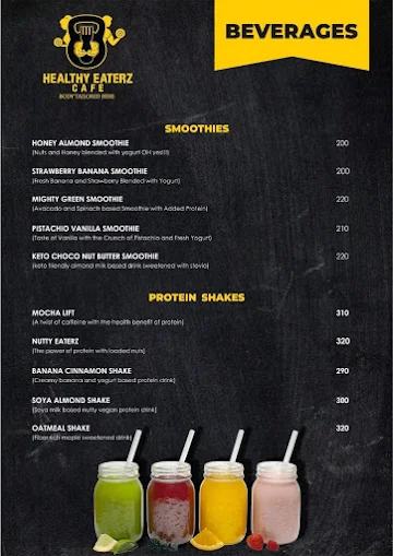 Healthy Eaterz Cafe menu 