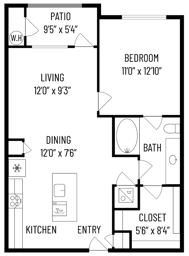 1 Bed 1 Bath