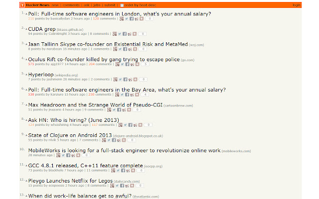 Hacker News Tweak chrome extension