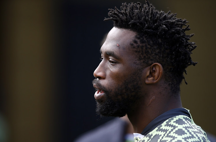 Springbok captain Siya Kolisi during the captain's run at Treforest Campus in Cardiff, Wales on November 5 2021.