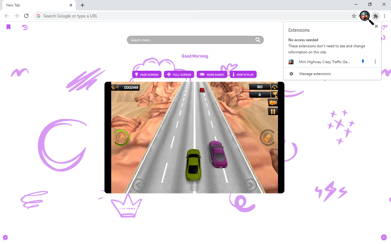 Mini Highway Crazy Traffic Game New Tab Preview image 4