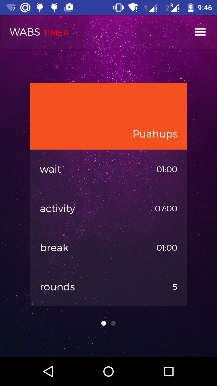 WABS Interval Timer Screen 2