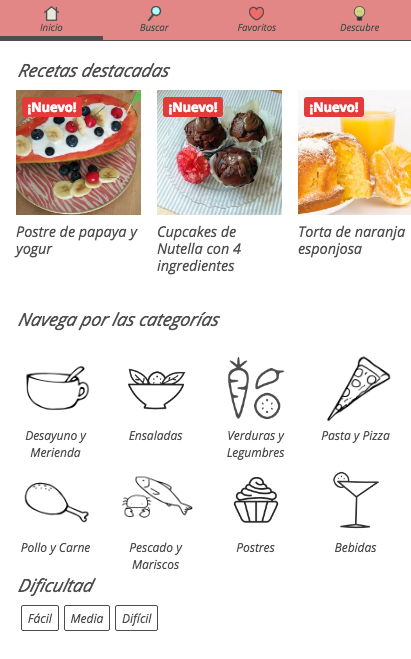 Recetas para niños Screen 1