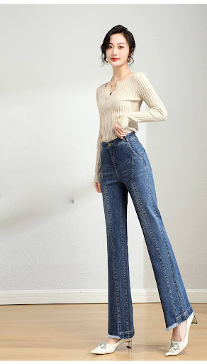 Title 10, Spring Loose Casual High Waist Thin Raw Edge Tr...