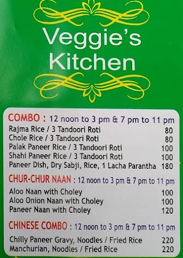 Veggie's Kitchen menu 