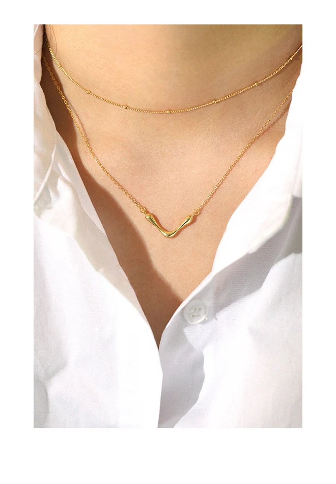 382 Koreaanse S925 Sterling Zilveren Ketting, minimalistisch en eenvoudig. Perfect voor een subtiele en elegante look, ideaal voor dagelijks gebruik.