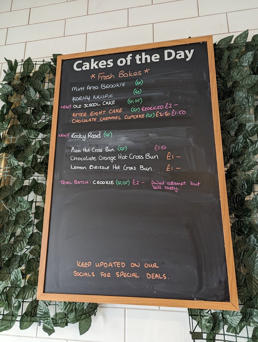 Cake menu