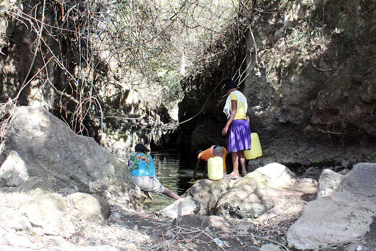 A small patch of water is what remains of the once large and permanent River Molo